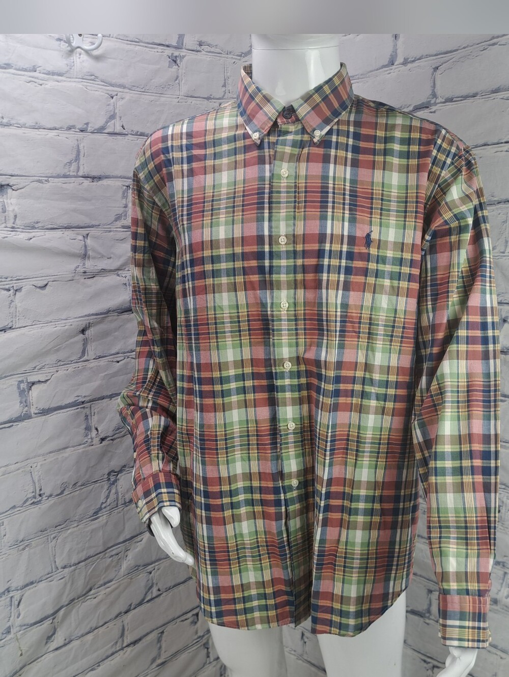 Ralph Lauren Men's Button Down Shirt Multi Check Vintage Y2K Classic Fit 2XL 3XL